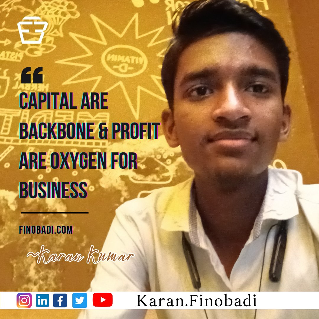 Karan_finobadi's tweet photo. Capital are Backbone and profits are Oxygen for Business.
#finobadi #business #profit #recycle #recycleman https://t.co/ceprO8Ieoy