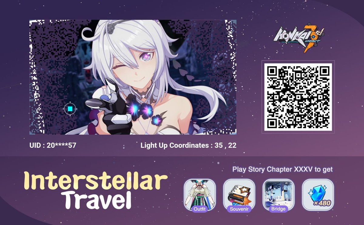 AruanPhoenix's tweet photo. Honkai Impact 3rd web event Interstellar Travel is now available. Light up your coordinates to leave our collective memories behind. https://t.co/cKdh8R3BM3