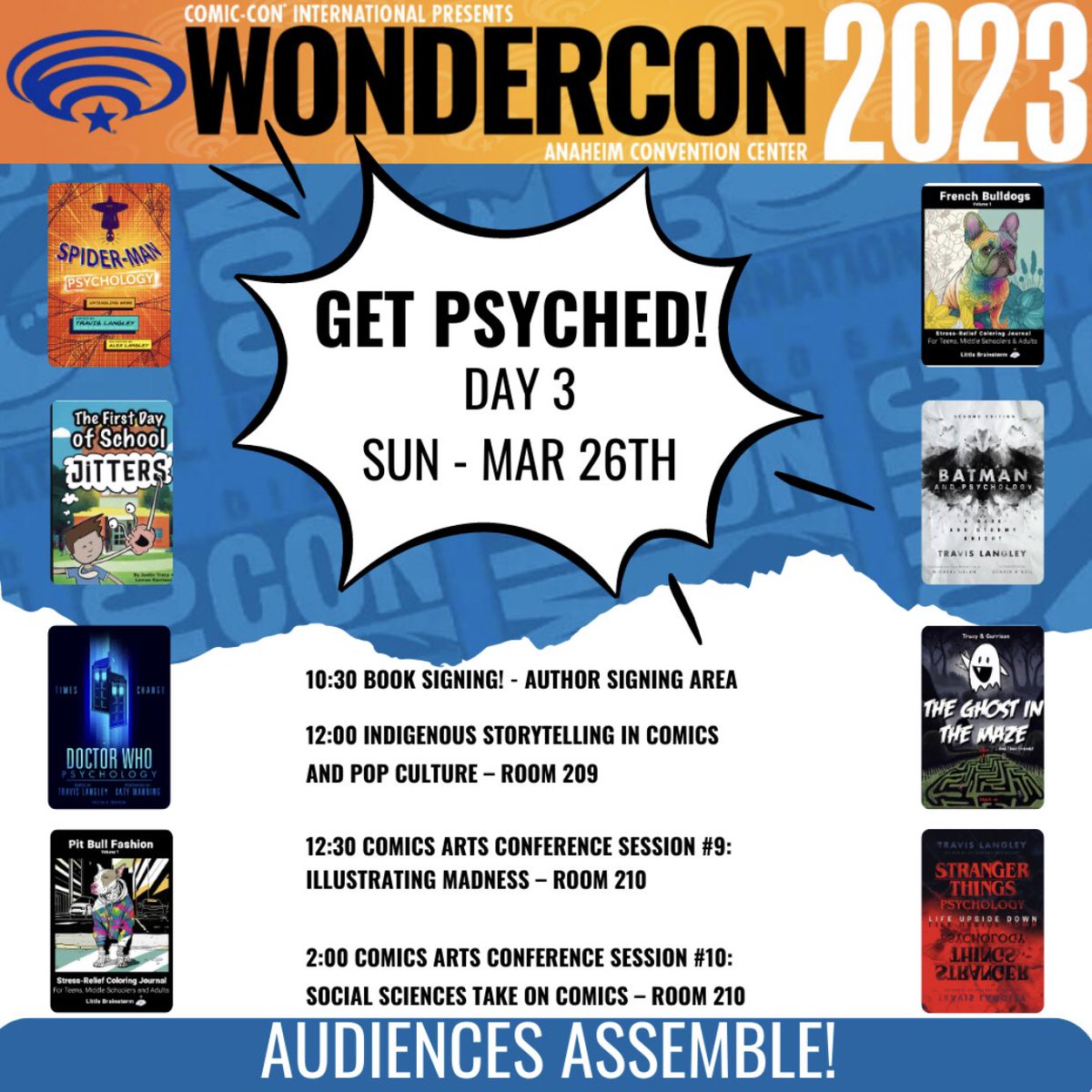 Mental Health Quest will be represented @WonderCon this year and joined by @AllMindHealth1, @Dark_Loops, @Superherologist , @ShadowQuill , @drclevenger ,@PodcastStarship , @mindbodyfandom , @lizzyns , and more!!