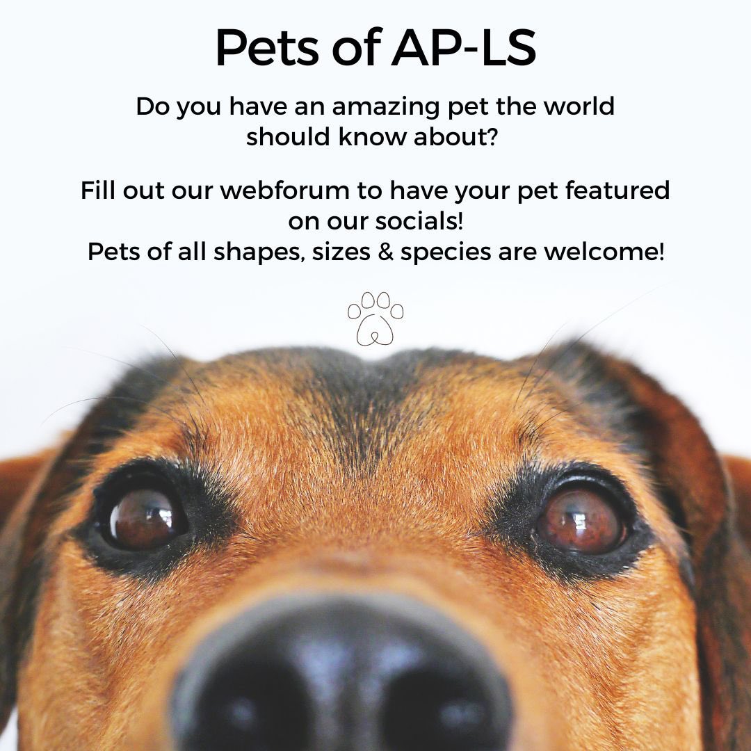 APLSsc's tweet photo. Check out our new and improved Pets of AP-LS! If you have an amazing pet you think the world should know about, fill out our web forum to have your pet featured in our socials! Link @ https://t.co/741M5i1u6j https://t.co/GZZDOKo2wA