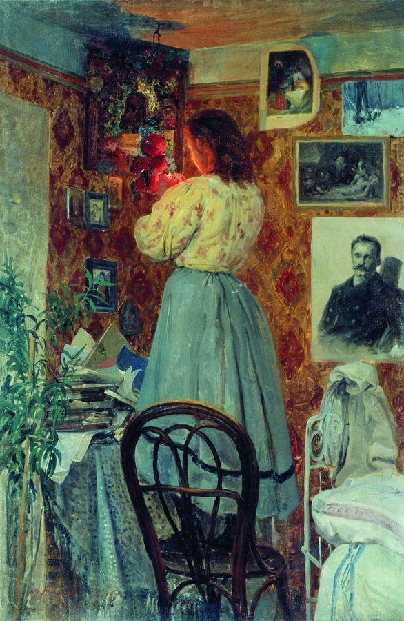 In the Red Corner, 1875 #realism #alexeikorzukhin wikiart.org/en/aleksey-iva…