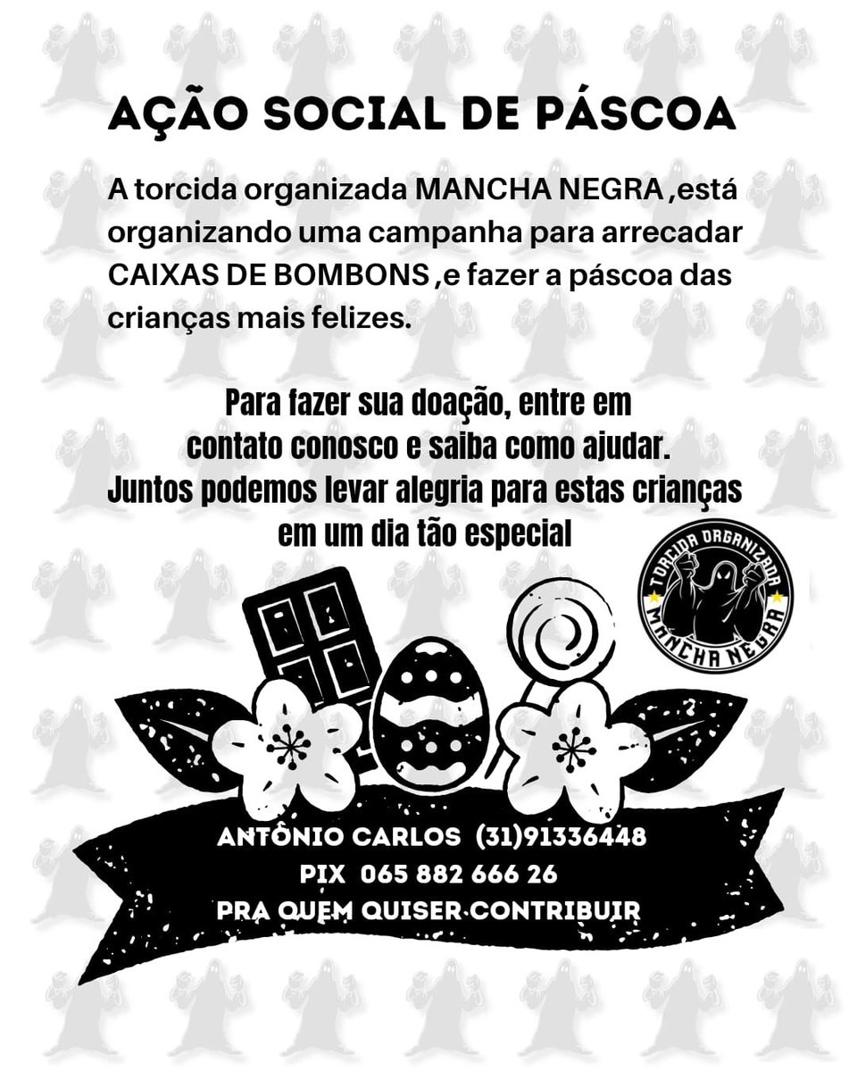 manchanegratmn's tweet photo. Ação Social de Páscoa 

Você pode ajudar doando caixas de bombom, participando da entrega ou com qualquer valor no pix: 065 882 666 26!!! https://t.co/RLuwaFaDXL