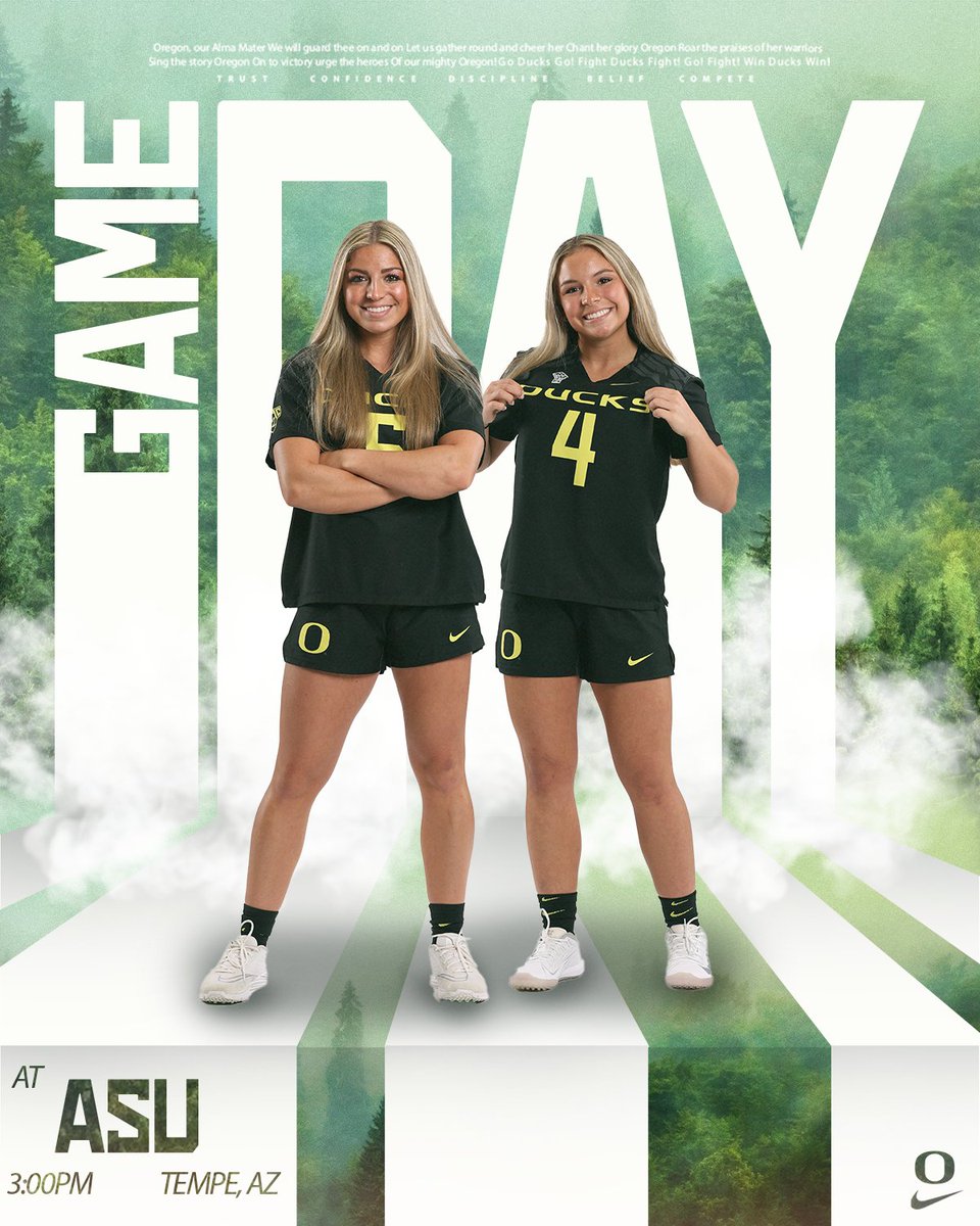 Geared up for game time ⚙️

🕒: 3:00 p.m. PT
📺: bit.ly/40vRbRh (ASU Live Stream)
📊: statb.us/v/ore/456527

#GoDucks