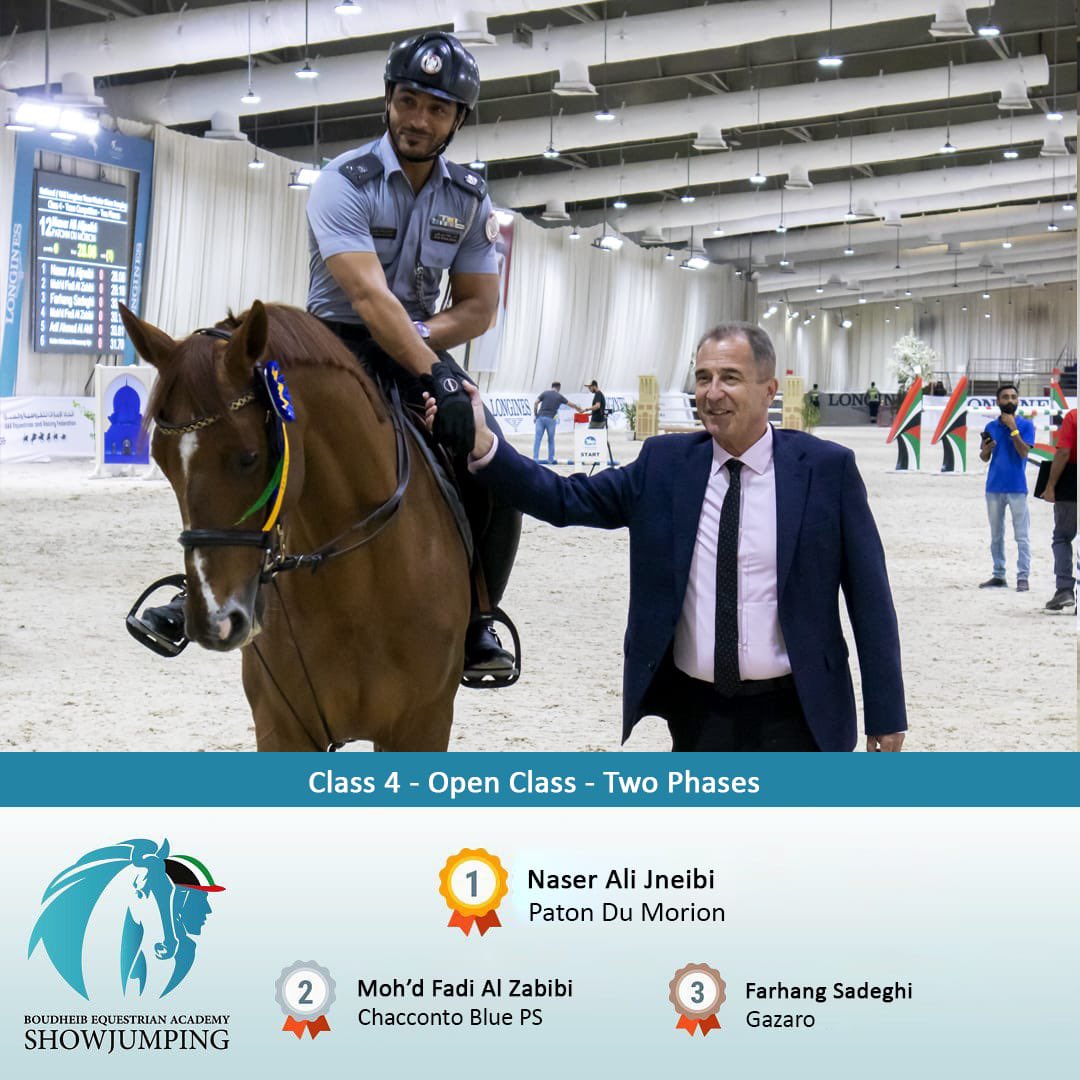 kelliottau's tweet photo. Congratulations to the winners of Class 4 - Open Class - Two Phases at the National Show Jumping Competition at Butheeb Equestrian Academy  today 24th March 2023 https://t.co/plYp6X8ErA