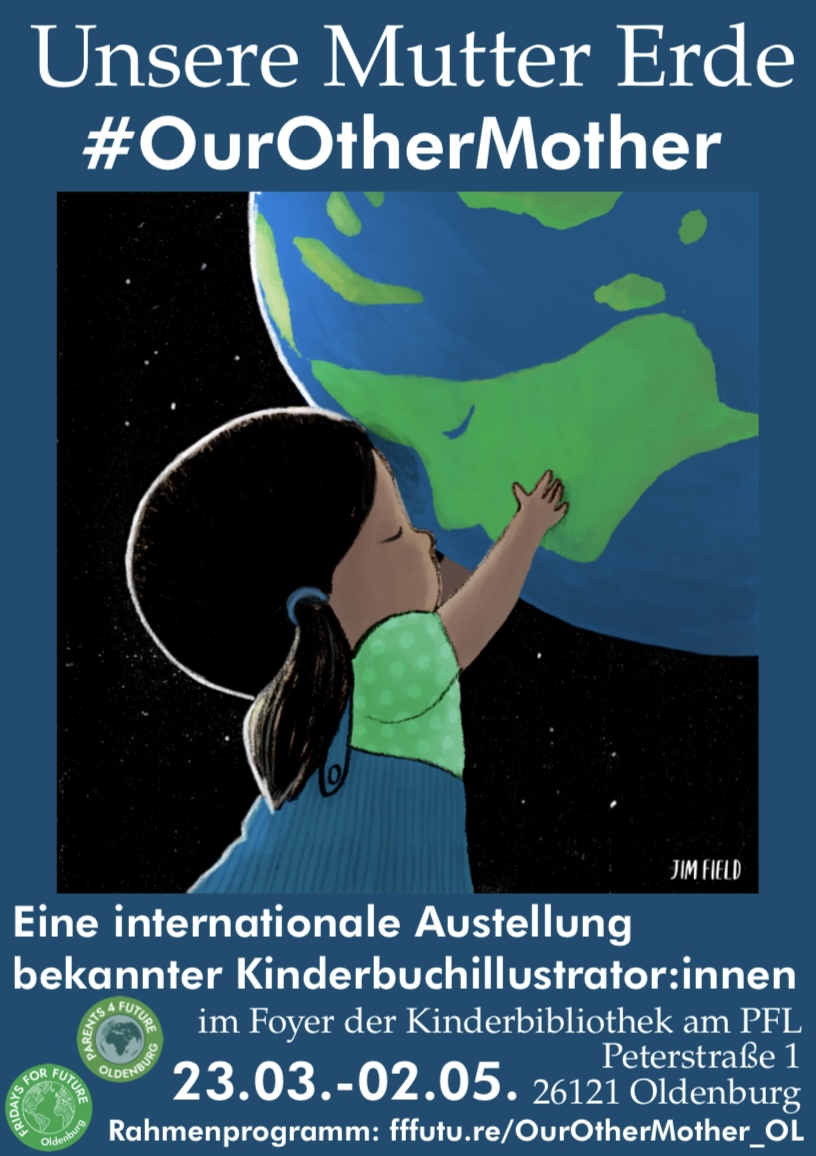 Wir freuen uns bei der Eröffnung der Ausstellung "#OurOtherMother" heute ab 18 Uhr in der Kinderbibliothek im PFL dabei zu sein! Danke an die Oldenburger <a href="/parents4future/">Parents For Future #EndFossilFuels - P4F Germany</a> für die Einladung. Die Ausstellung wird noch bis zum 2.5. zu sehen sein. Infos: fffutu.re/OurOtherMother…