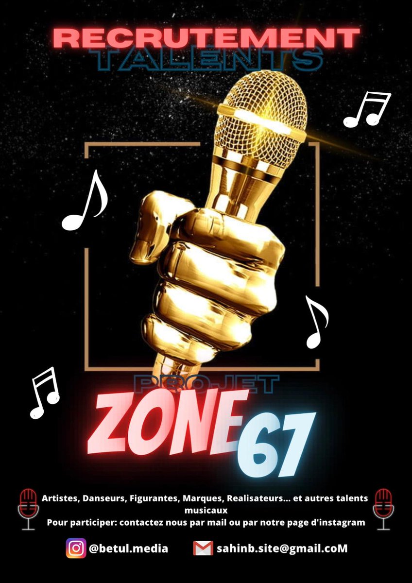 MGRecords93's tweet photo. Recrutement de talents ZONE 67 @betul_media @shaman_rec @shvrky93 https://t.co/3i1KdFrwE7