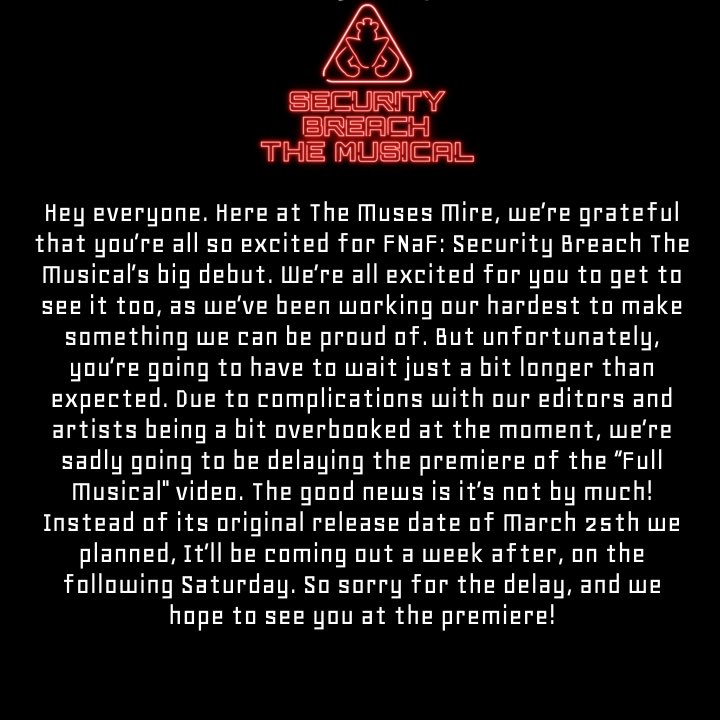 TheMusesMire's tweet photo. What’s going on with Security Breach The Musical… #fnaf #securitybreach https://t.co/Hsm8I6OoIs