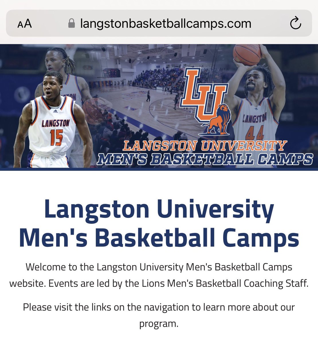 ‼️ CHECK OUT THE LINK BELOW ‼️

Dates and details! See you there! 🦁

langstonbasketballcamps.com