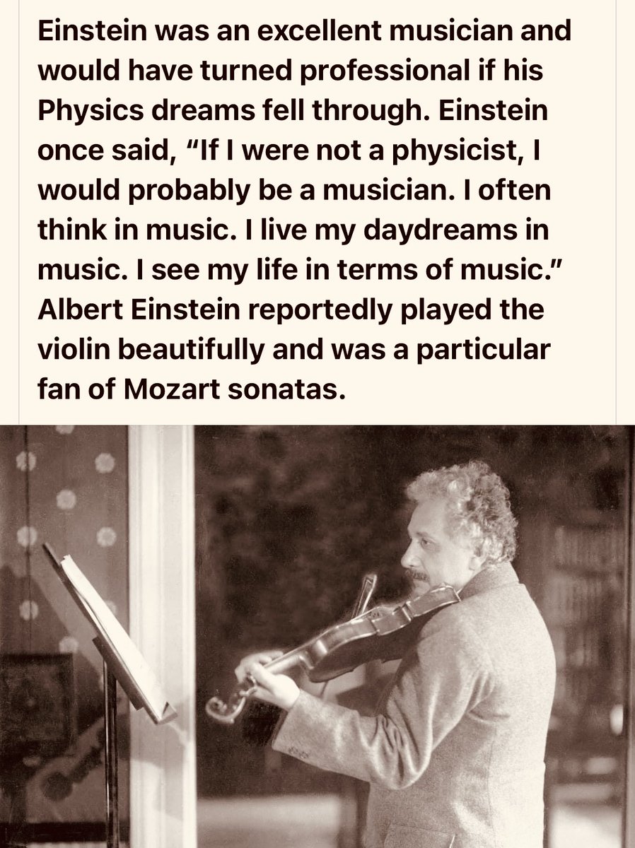 playinglesshurt's tweet photo. A lovely photo of Albert Einstein playing the violin. “I see my life in terms of music.” #music #violin #expression https://t.co/kr7kITEkVC