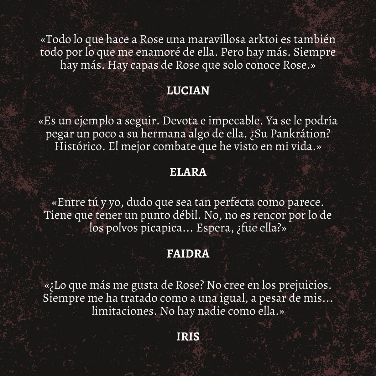 luciaymax's tweet photo. Un poquito más de Rose🌹
En #LavozdeArtemisa🦌 y, concretamente, en la Orden Arktoi, las adeptas crecen en el templo siendo tratadas como iguales. Pero, oh, la competitividad es inevitable... ¡Enorgullece a tus dioses!🫡
¿Cuánto debe sacrificarse para alcanzar la perfección? https://t.co/5KGaTzpbX8