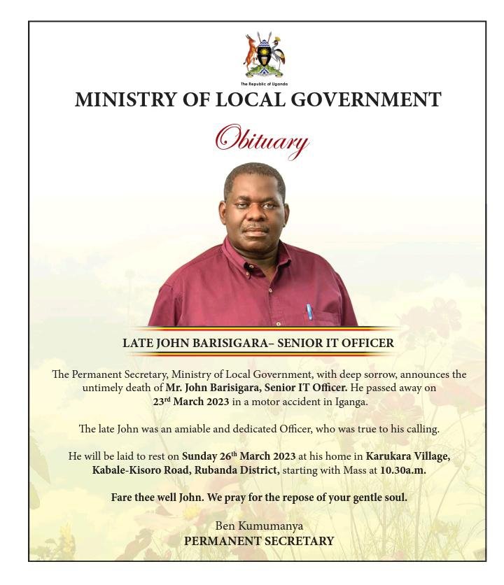 Thomas_Tayebwa's tweet image. This afternoon i joined mourners at St. Padre Pio Catholic Parish, Akright Housing Estate to pray for the soul of our brother and friend John Barisigara who perished in a fatal accident in Iganga yesterday. Mr Barisigara was a Senior IT Officer, Ministry of Local Government.