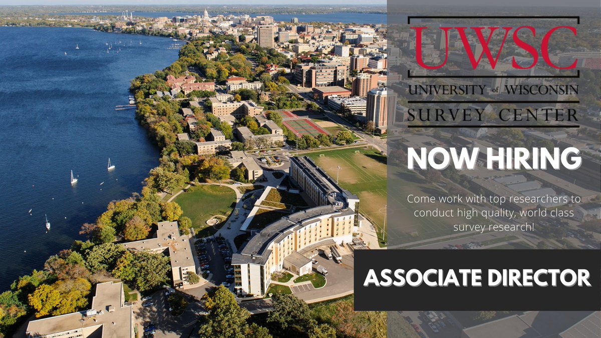 The UWSC is now hiring for an Associate Director to lead day-to-day operations! Come work with top researchers to conduct high quality, world class survey research.
Learn more &amp; apply: jobs.hr.wisc.edu/en-us/job/5175…