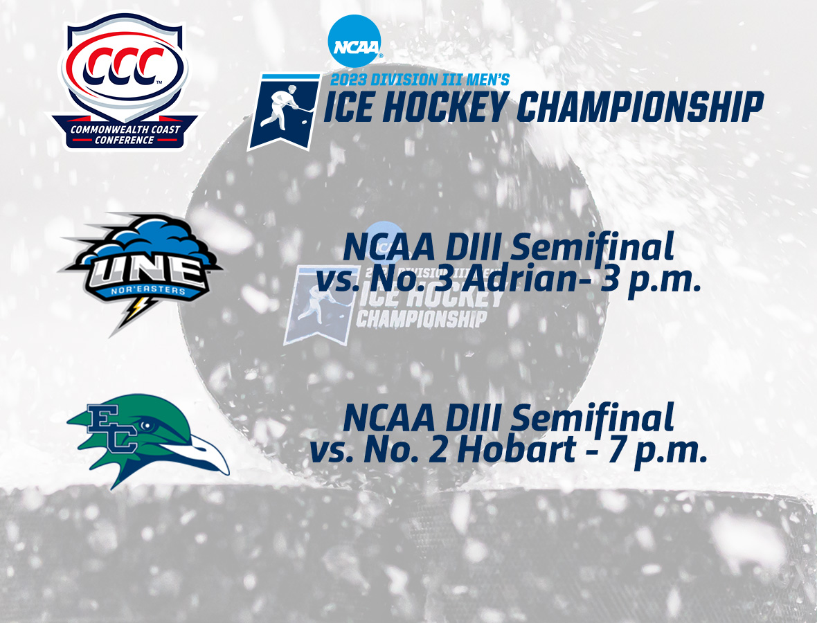 CNE_Sports's tweet photo. Both @NCAADIII Frozen Four games today feature #CCCMIH teams with @ECGulls playing host!
@UNESports vs. Adrian, 3 p.m.
Hobart at Endicott, 7 p.m.
Follow along: https://t.co/3zSiFj2qNc
#d3hky https://t.co/GG9weJz3XW