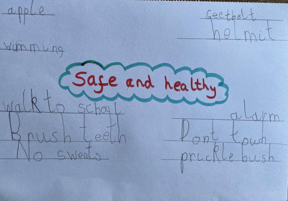 katlwheatley's tweet photo. @ourladyoflourd1 E thought carefully about how he keeps healthy and safe for his #OLOLRightsRespecting #OLOLHomeworkChallenge https://t.co/AWu6KeZ0ve