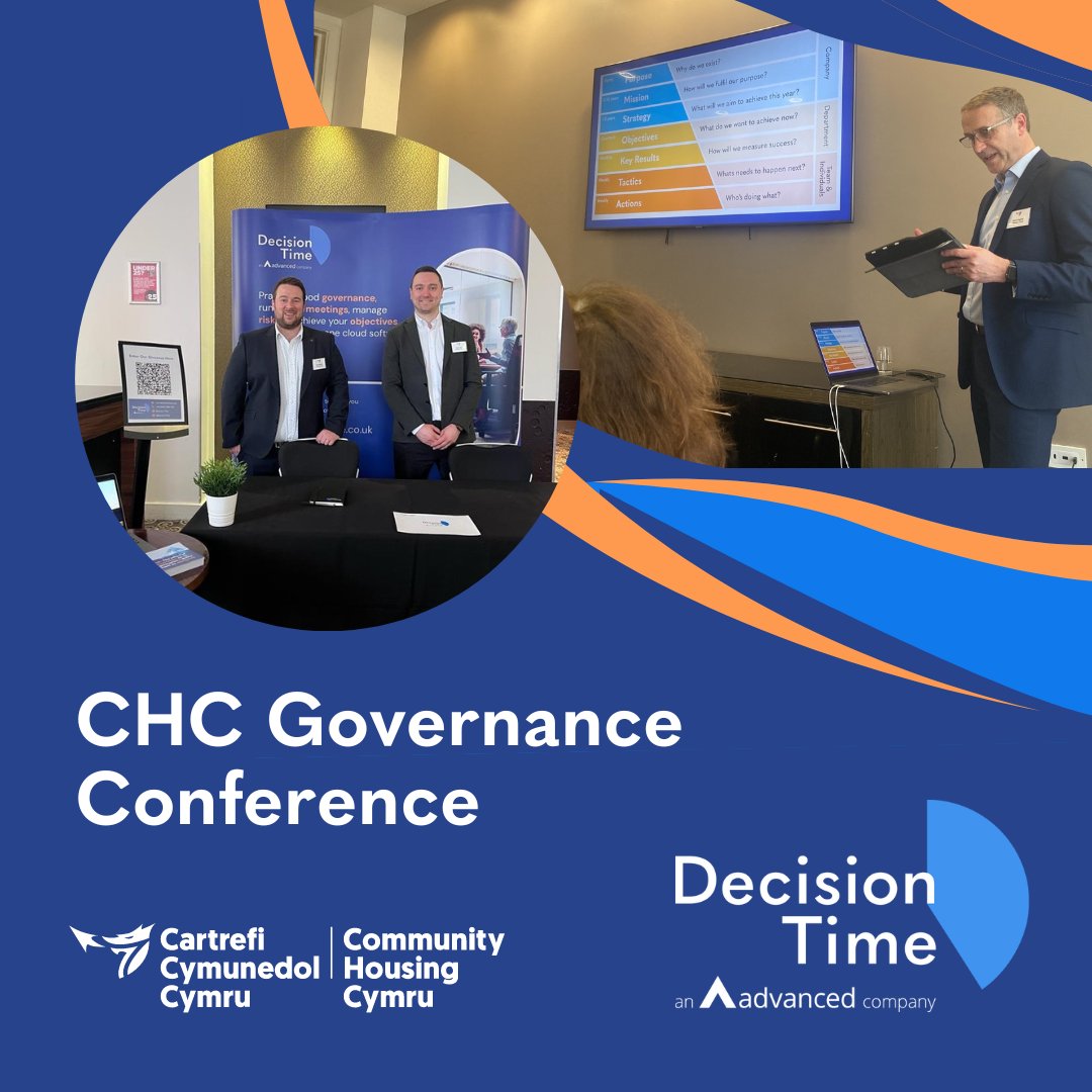 DecisionTime's tweet photo. The Decision Time team had a great time at the CHC Conference in Cardiff this week, sharing about our governance software and speaking with customers.
In case you missed the conference, read our blog on our governance software here -https://t.co/dZNUTrlxwa
@CHCymru #GovConf23 https://t.co/rg8YbmpCyj
