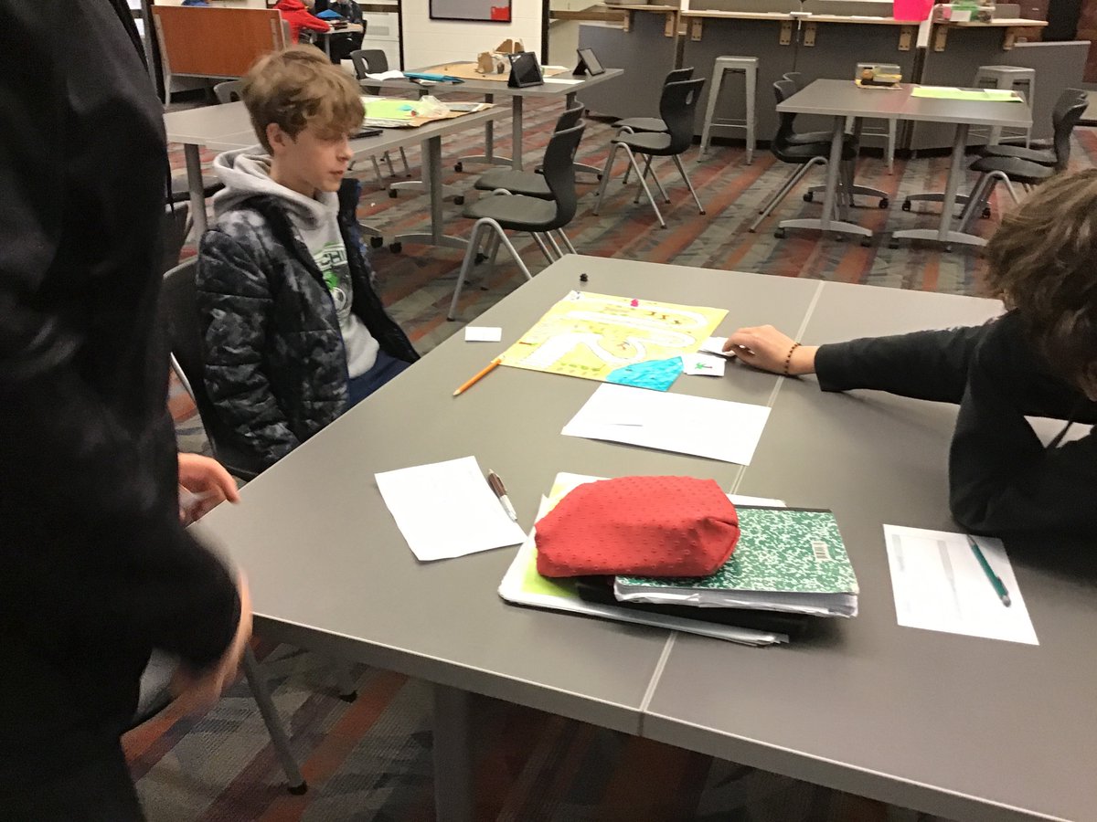 Mrs_Henry_class's tweet photo. Let’s play our race games! Design Thinking thanks STEM Challenges and Real World Math for joining us! @BeachMiddle https://t.co/zBoK6A3dCH