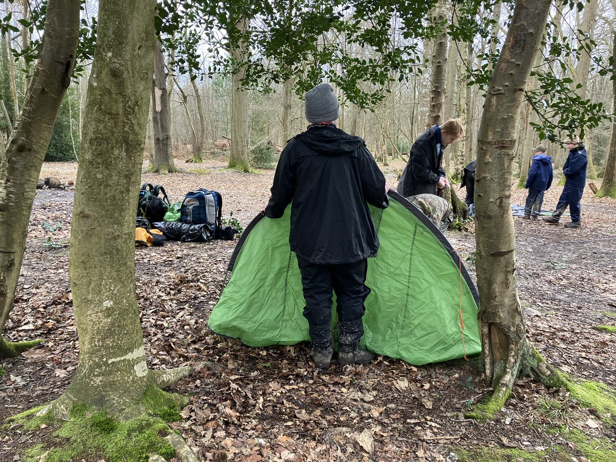 Group 2 are first to camp and setting up for the night 🏕️ #dofe #intents #teambeacon @Beacon_Academy