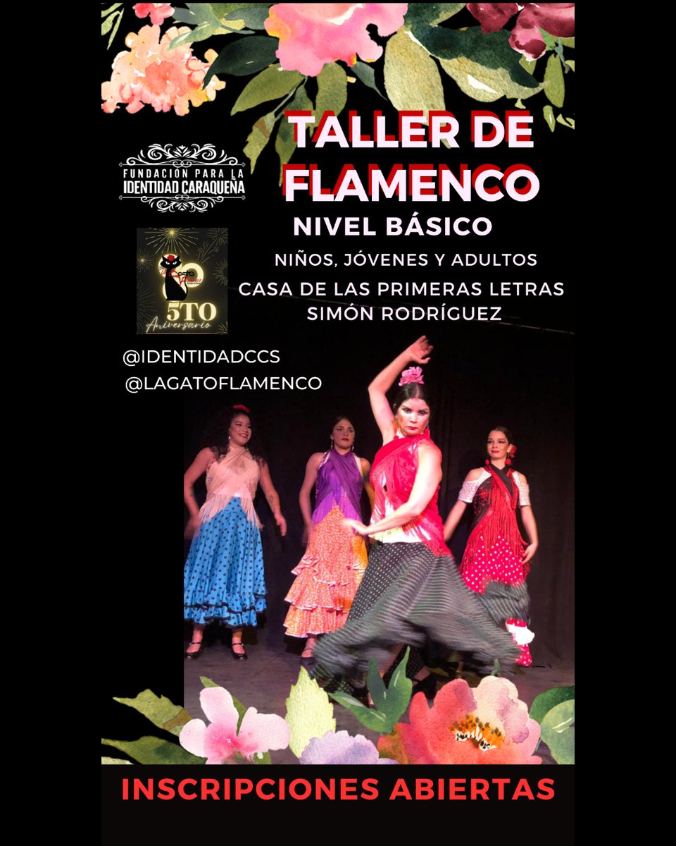 ElianaQuintero's tweet photo. 👠👠Somos el Flamenco del Centro de Caracas Inscripciones abiertas La Fundación para la Identidad Caraqueña y La Gato Flamenco Estudio de Danza @lagatoflamenco te invitan al Taller de Flamenco NivelBásico en la Casa de Las Primeras Letras Simón Rodríguez 📲04166181850
@expodato https://t.co/qekIgZIizN