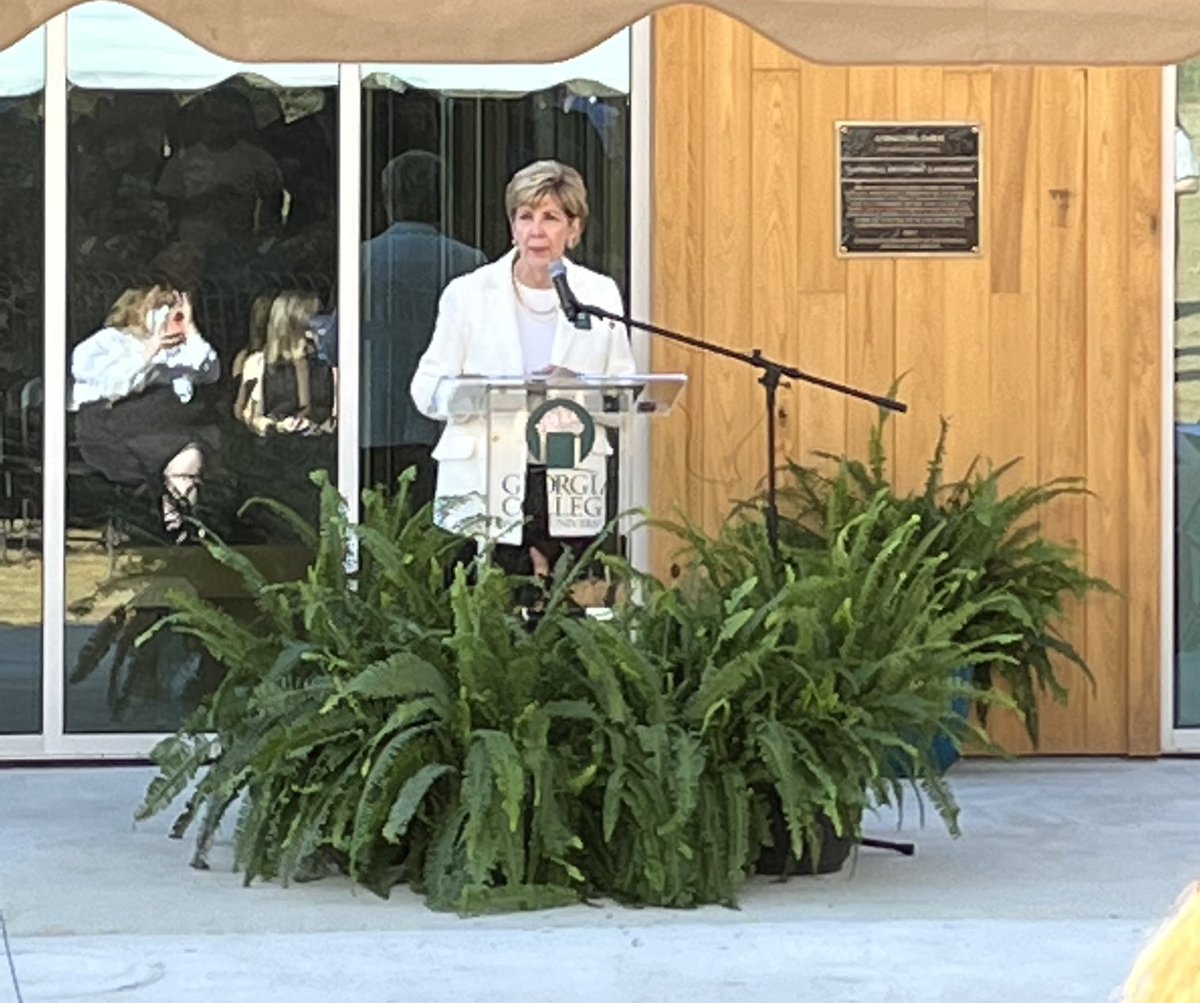 InsightSComm's tweet image. Ribbon cutting today for the Andalusia Interpretive Center at Flannery O’Connor’s home in #Milledgeville. The new space furthers education, houses the historic collection and supports emerging writers.