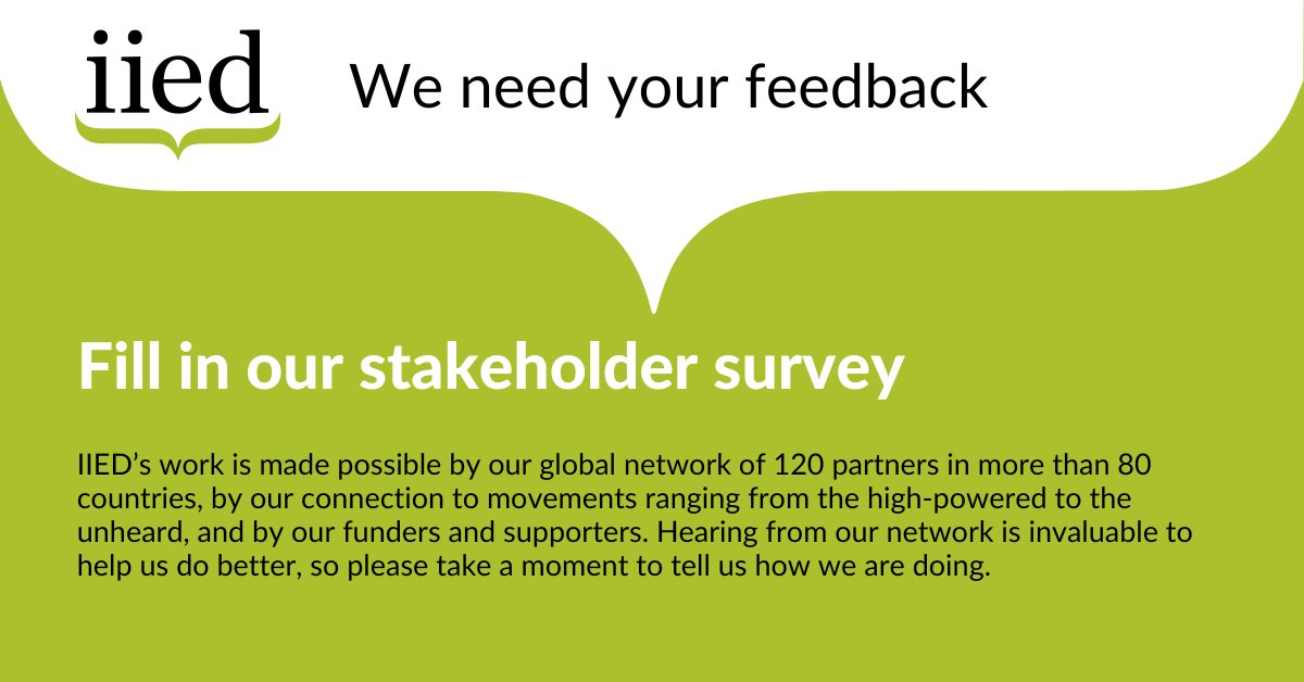 ICYMI: Have you worked with us in the last 5 years on a project or contributed to research in some way? Let us know how we're doing. We want to know how you value our work and what you want to see more of in the future. Fill in our stakeholder survey. --> surveymonkey.co.uk/r/C87RL7F