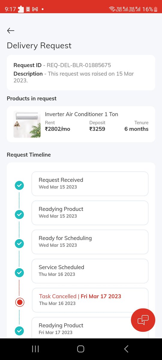 mitra1on1's tweet photo. @rentomojo @GeetanshBamania 
The terrible customer support and the terrible last moment changes has been a irritating experience for me 

Initially booked a ac on 15 march,which was supposed to get delivered on 17 https://t.co/PNoaPdKIdA