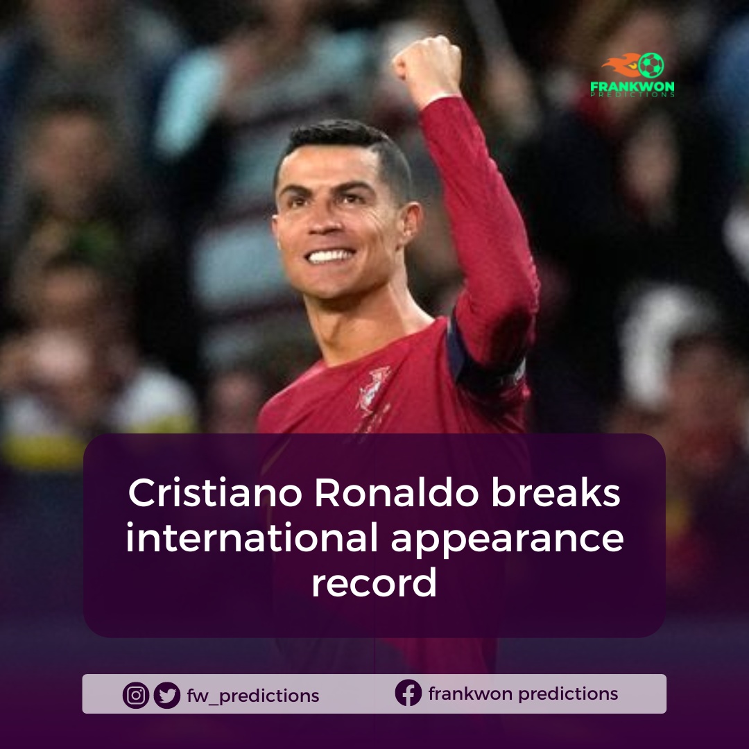 FW_Predictions's tweet photo. Cristiano Ronaldo has broken the record for the highest number of international appearances, scoring twice on his 197th cap for Portugal in their 4-0 win over Liechtenstein.

#footballnews #footballgame https://t.co/yf7W6c21Fr