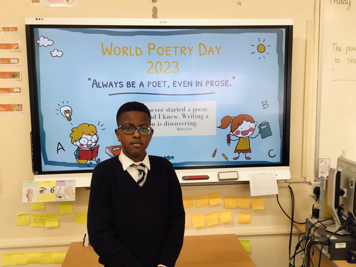AnnunciationHA8's tweet photo. 5B took part in a poetry recital where they performed a poem of their choice; they did a great job learning these off by heart in celebration of World Poetry Day. #WorldPoetryDay2023 #poetryrecital #offbyheart https://t.co/grOwB7GFxu
