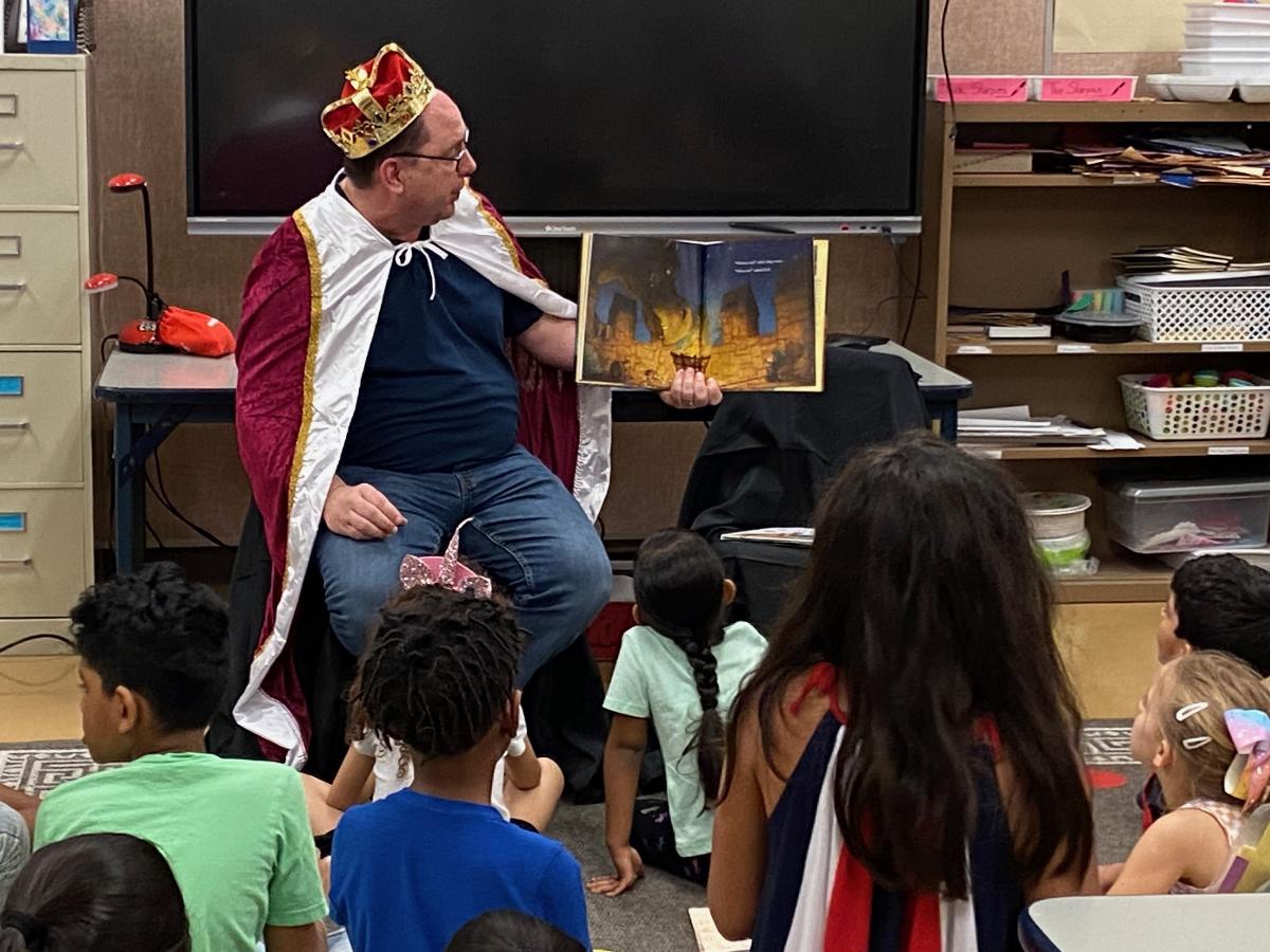 A few more pics from our "Enchanted Forest" Literacy Night: A few of our amazing student readers, Forest Friend Bookmark craft with Mrs. Champlin and Mrs. Griggs, and King Morgan story-time!🥰🦄