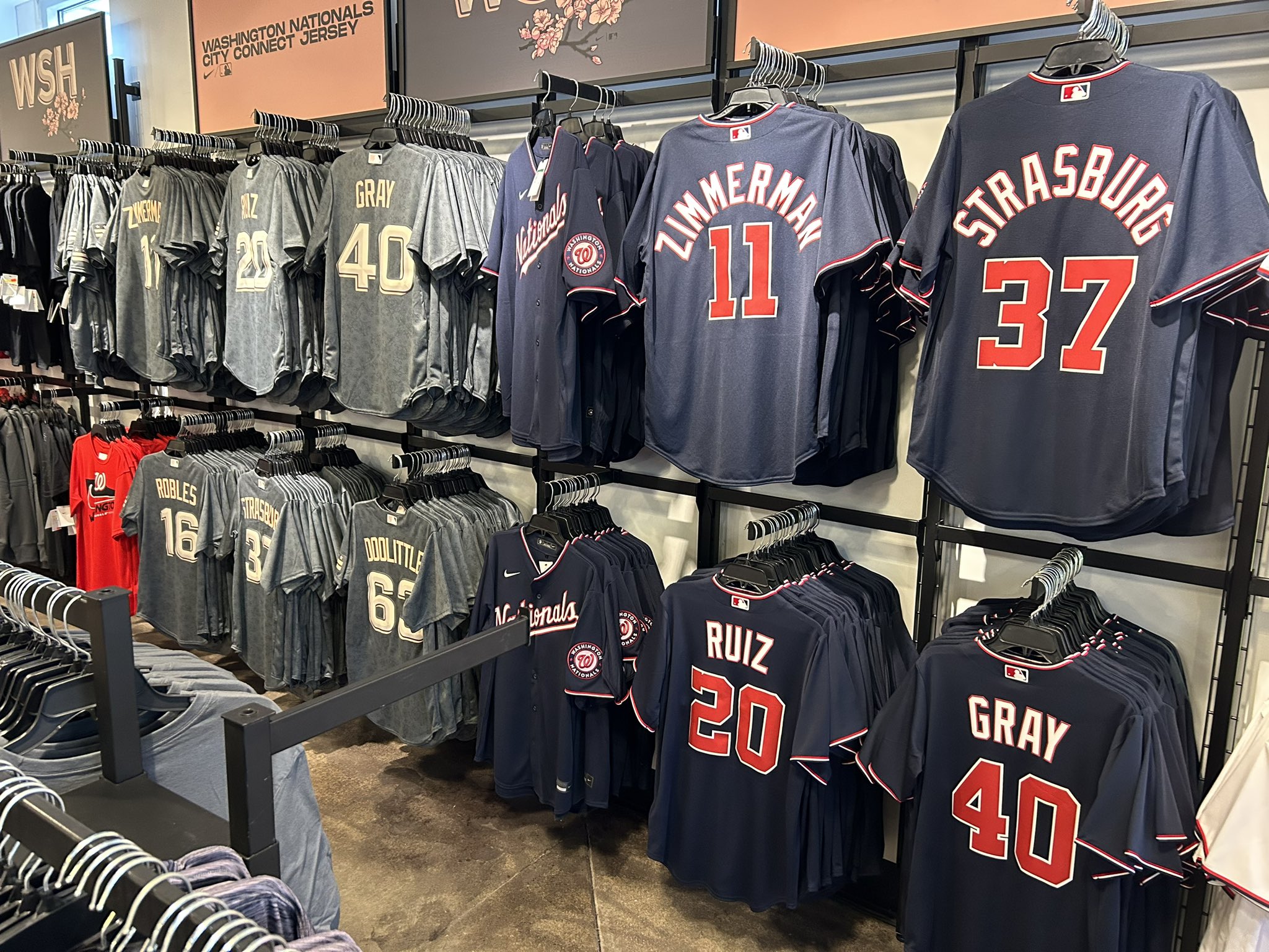 Bobby Blanco on X: Jerseys in the team store include Strasburg, Zimmerman,  Gray, Ruiz, Doolittle and Robles. White, blue and City Connect.   / X