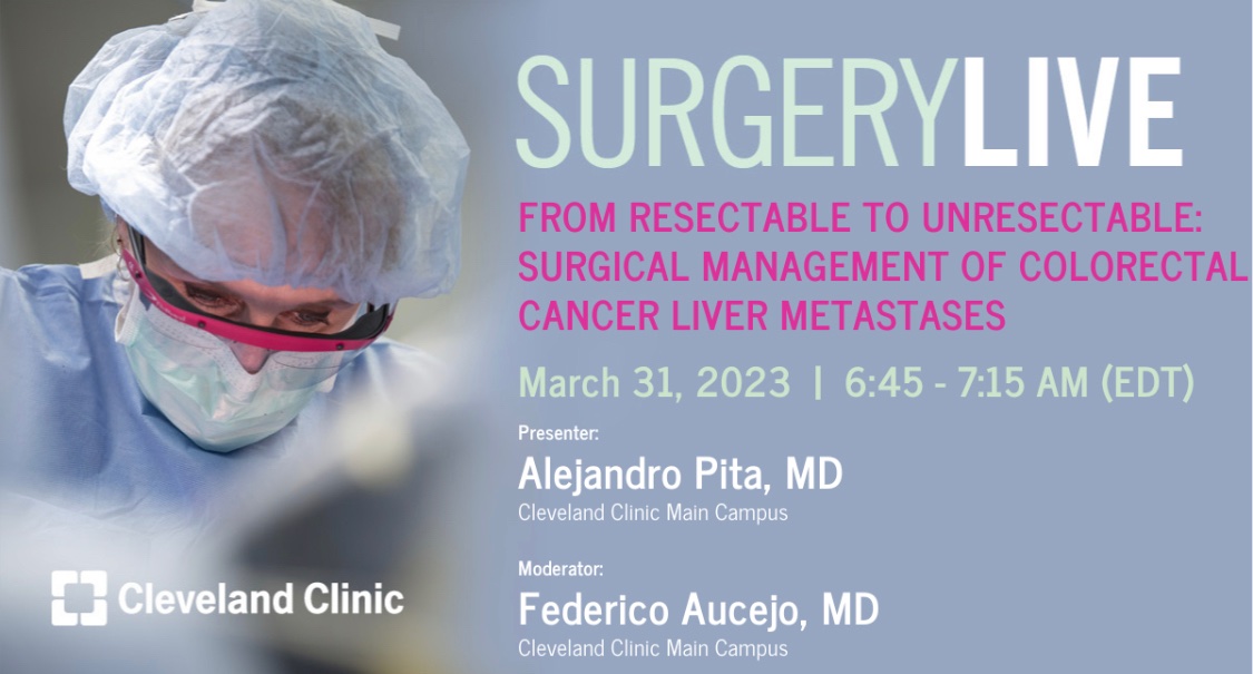 Rita Rys (@ritarys1) on Twitter photo Tune in to <a href="/CleClinicMD/">Cleveland Clinic MD</a> <a href="/CleveClinicFL/">Cleveland Clinic Florida</a> #SurgeryLive on 3/31/23 to hear <a href="/FAucejo/">Federico Aucejo</a> and @ApitaMD, “From Resectable to Unresectable: Surgical Management of Colorectal Cancer Liver Metastases” bit.ly/surgeryliveCCF pwd is surgerylive <a href="/pancreas_eraser/">Rob Simon</a> Tune in to <a href="/CleClinicMD/">Cleveland Clinic MD</a> <a href="/CleveClinicFL/">Cleveland Clinic Florida</a> #SurgeryLive on 3/31/23 to hear <a href="/FAucejo/">Federico Aucejo</a> and @ApitaMD, “From Resectable to Unresectable: Surgical Management of Colorectal Cancer Liver Metastases” bit.ly/surgeryliveCCF pwd is surgerylive <a href="/pancreas_eraser/">Rob Simon</a>