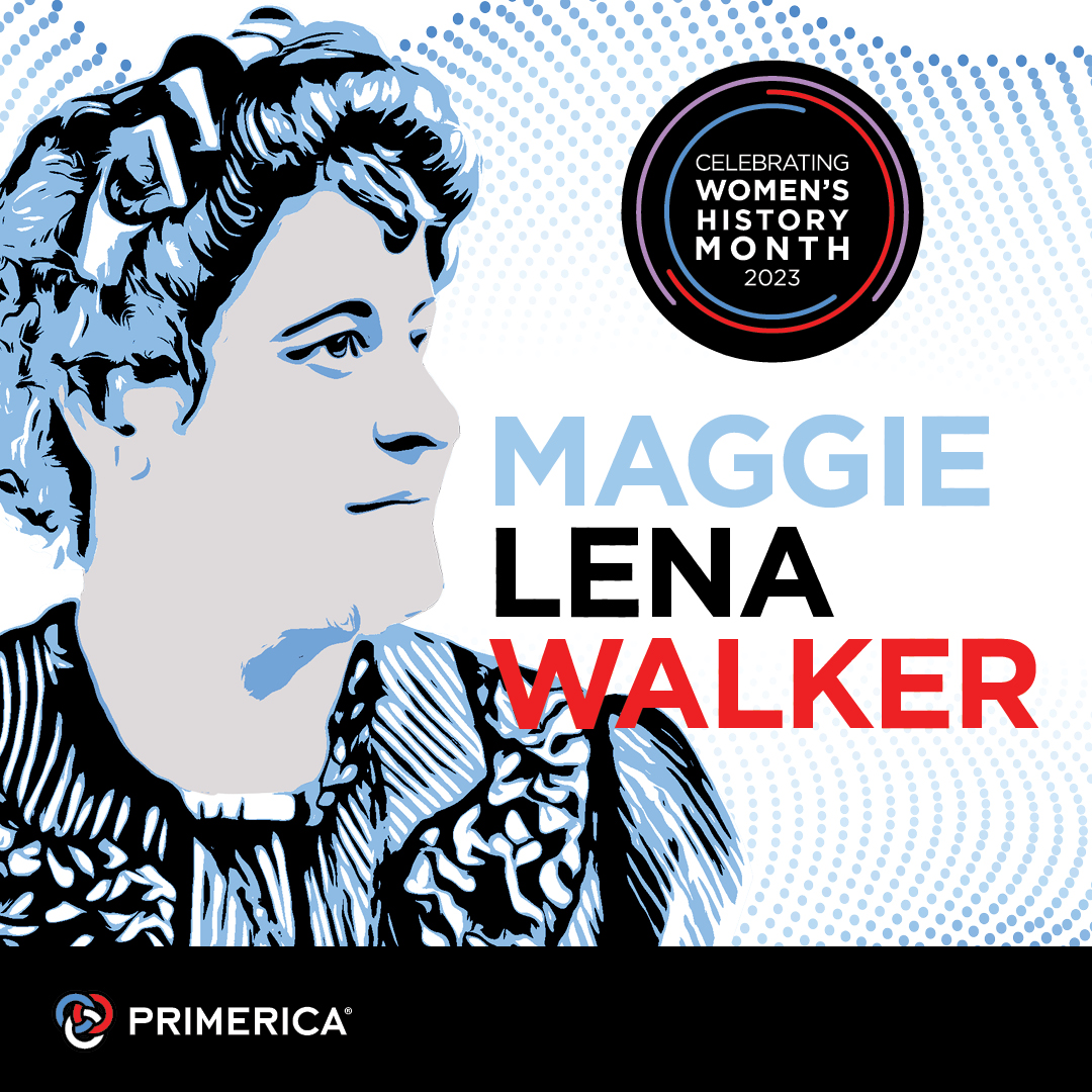 Primerica's tweet photo. In honor of #WomensHistoryMonth we’re highlighting Maggie Lena Walker - the first African American woman to charter a bank and serve as its president. She fought for financial empowerment and equality for all, leaving a lasting legacy as a leader and trailblazer. https://t.co/NCynbgPAjG