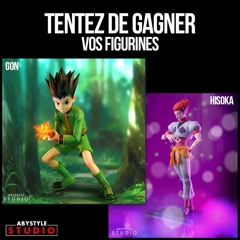 Ce mois-ci, nous fêtons les 25 ans de #HunterXHunter ainsi que notre #MangaFever ! 

Pour l'occasion, 2 lots de 2 figurines à gagner ⤵️

🩸 Like, RT &amp; Follow <a href="/Micromania_Fr/">Micromania-Zing</a> &amp; <a href="/abystyle_studio/">ABYstyle Studio</a> 
🩸 Mentionnez un ami en réponse avec #MicromaniaAbystyle

TAS dans une semaine !