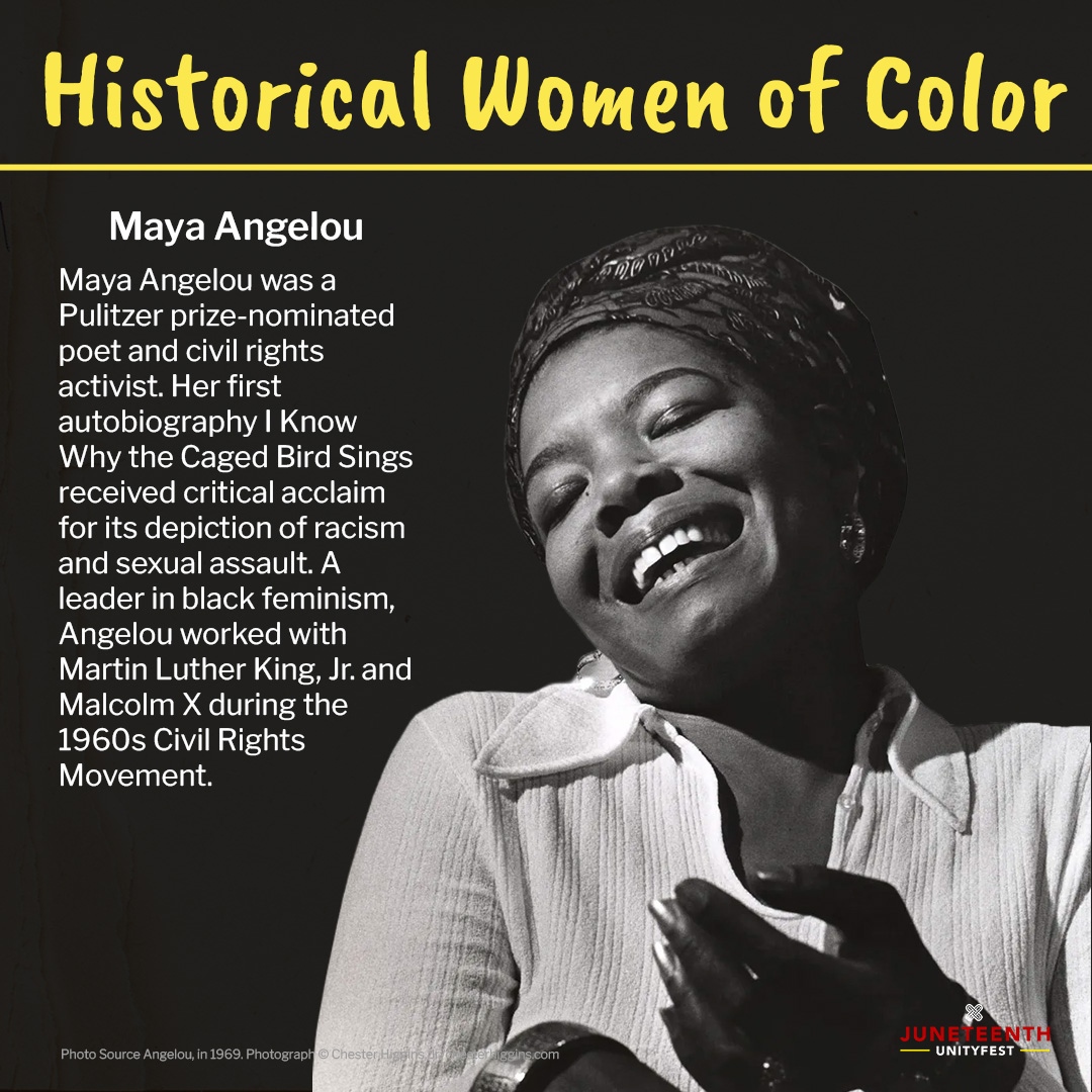 JuneteenthUnity's tweet image. Maya Angelou #HistoricalWomenOfColor