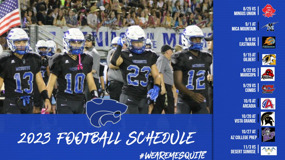 Here's our @mesqwildcatFB schedule for 2023! Let's get to work!