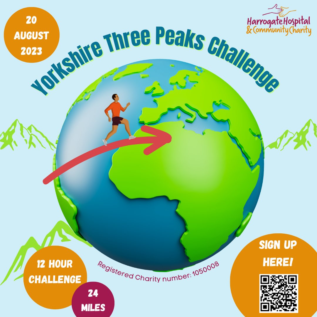 The average person will walk an estimated 65,000 miles in their lifetime – the equivalent of 3 trips around the world! Contribute to your 3 trips around the world by joining HHCC’s Yorkshire Three Peaks Challenge here - hhcc.co.uk/yorkshire-thre…