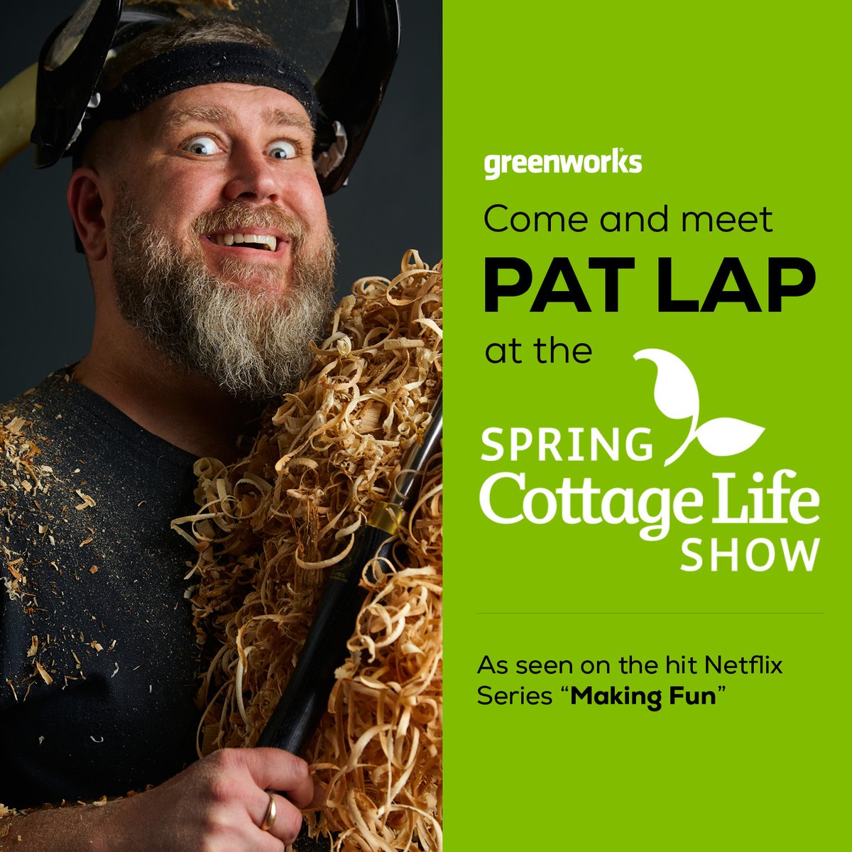 This weekend, meet our newest ambassador, @patlap, at the Cottage Life Show! You can find him this Saturday and Sunday at Booth 400. Like and Follow GWT and Pat Lap on Instagram or Facebook, for your chance to win a tool box (made LIVE at show by Pat Lap) filled with 24V tools!