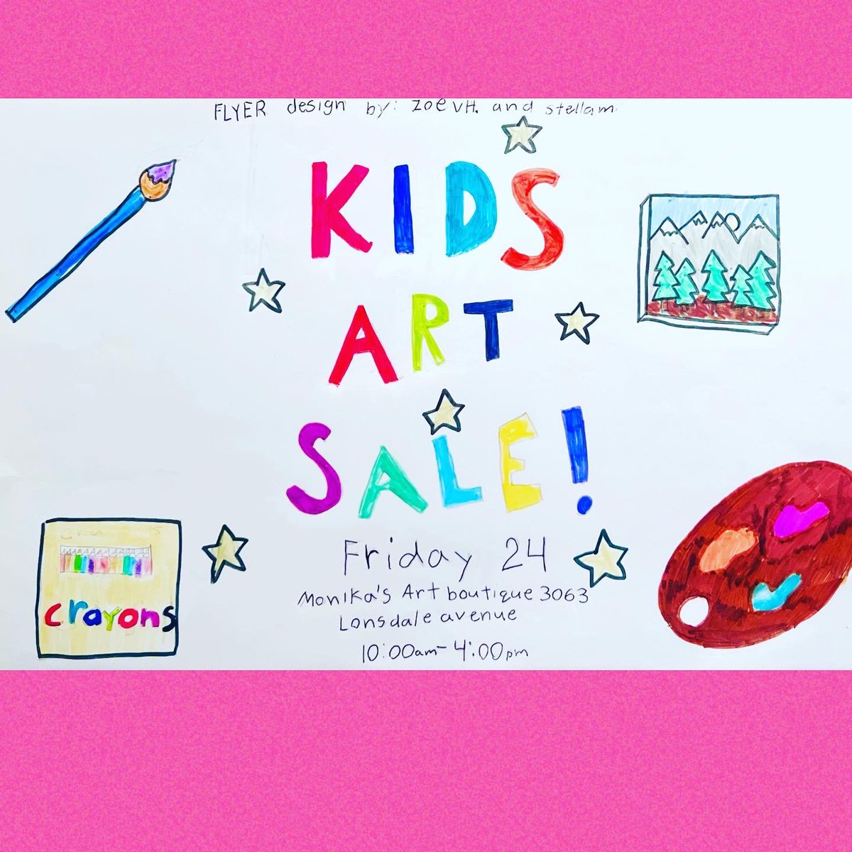 monikasartbtq's tweet photo. Kids Art Sale happening today 10-4 at 3063 Lonsdale Ave! Come by abc check out our young creative entrepreneurs! #northvan #kidsart #kidsartsale @NorthVancouver7 @northvanarts @NorthVanHomes @NorthShoreNews @LonsdaleAve https://t.co/HB70ReD9hy