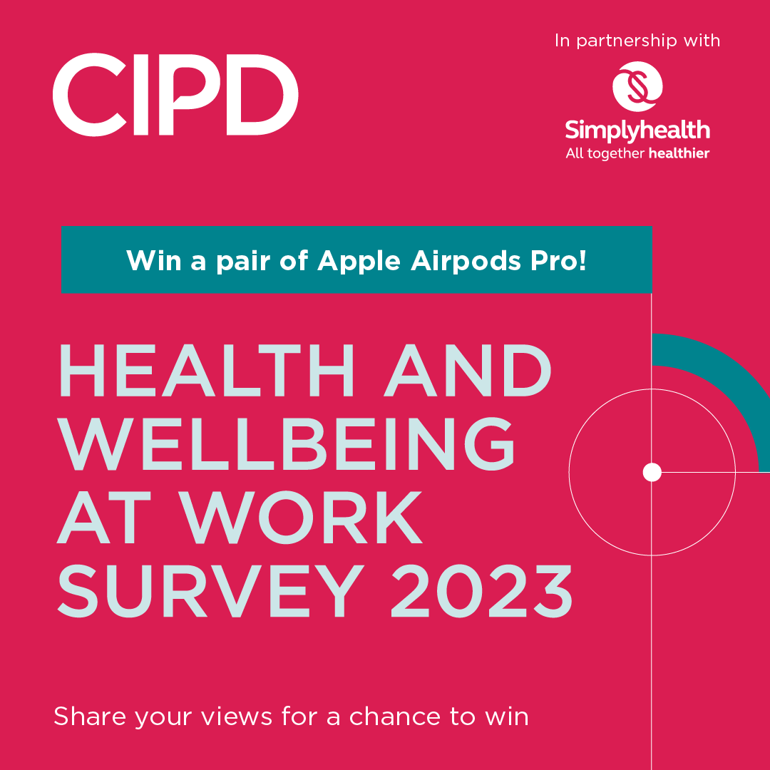 The CIPD Health and wellbeing at work survey 2023, in partnership with <a href="/SimplyhealthUK/">Simplyhealth</a> is live! Your responses help drive a deeper understanding of key #WellbeingAtWork issues. We'll analyse the data and share the findings later this year. 

Ready to go? ow.ly/jvrC50NpXGW