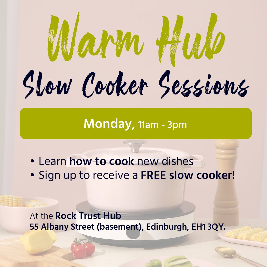 👩‍🍳 Young people will sign up to receive a FREE slow cooker and will learn how to prepare delicious meals!

📍 The Warm Hub is a safe space for any 16 to 25 years old person affected by homelessness. We make sure they're welcome and comfortable, and they learn valuable skills.
