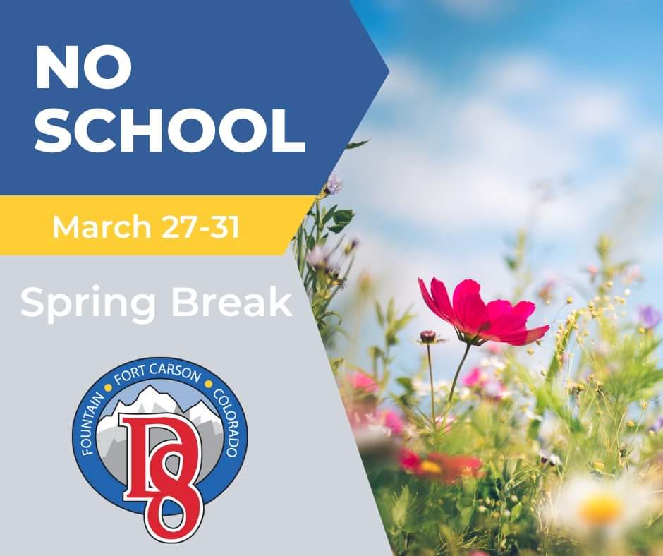 ❗REMINDER! No school next week March 27-31st for Spring Break!