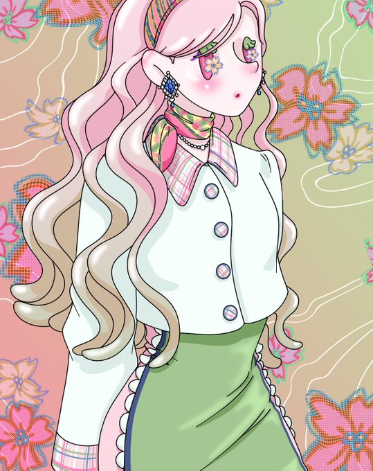 「gradient hair pink hair」 illustration images(Latest)