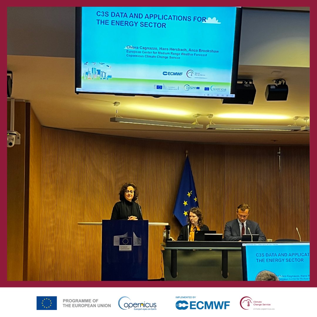 CopernicusECMWF's tweet photo. Chiara Cagnazzo, #C3S Sectoral Information System Manager @ECMWF, talks about C3S and its global reanalysis data sets such as #ERA5, the future #ERA6 and predictions products such as the #SeasonalForecast at the Renewable Energy Production Workshop.
#EUSpace🇪🇺🛰️ #RepowerEU https://t.co/KwzUVhD2vZ
