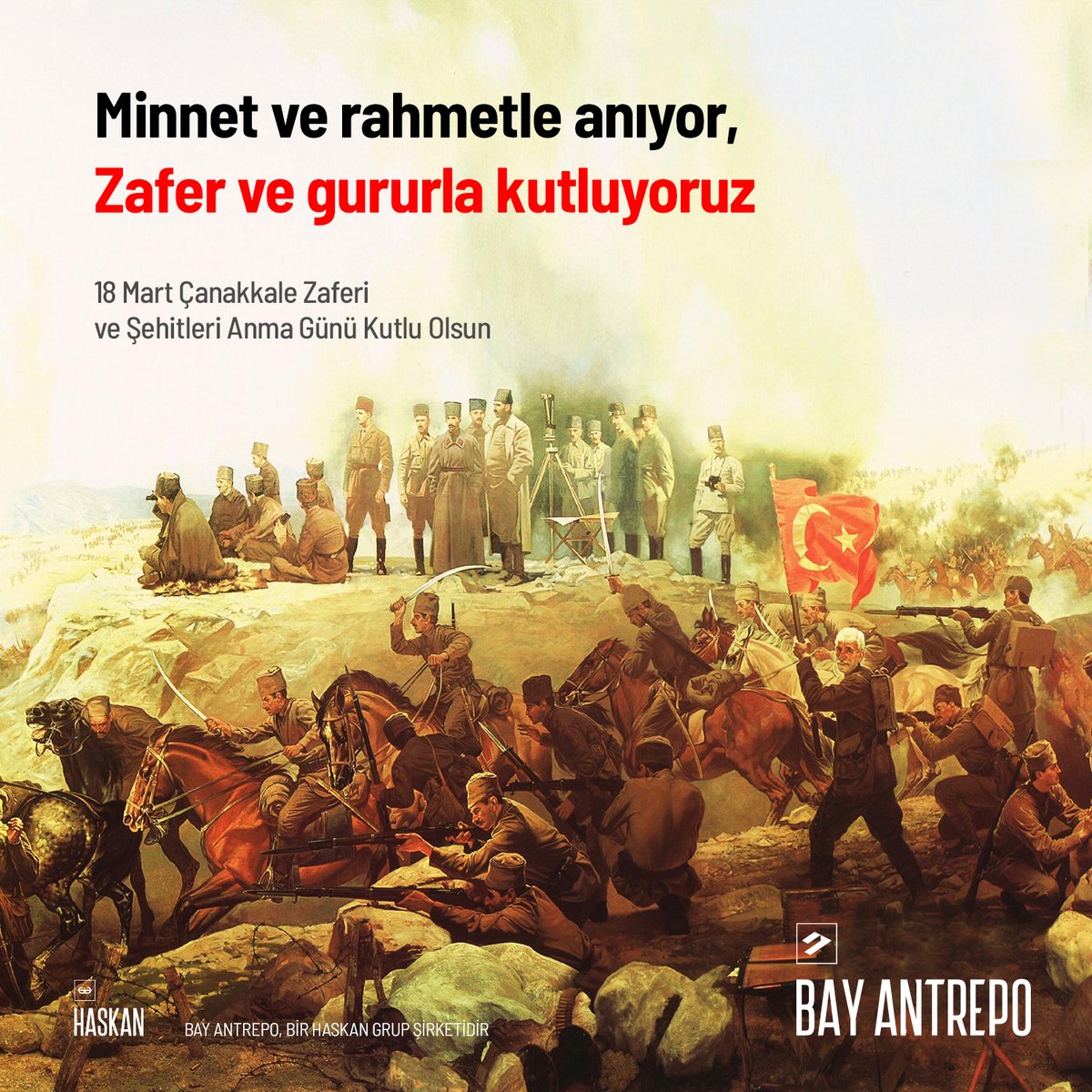 Çanakkale Zaferi, vatan topraklarını korumak için şahlanan bir milletin bağımsızlığının ve egemenlik aşkının ibret verici kahramanlık destanıdır. Zaferimizin 108. yılı kutlu olsun. #18MartÇanakkaleZaferi #CanakkaleGecilmez #canakkalesavasi #haskan