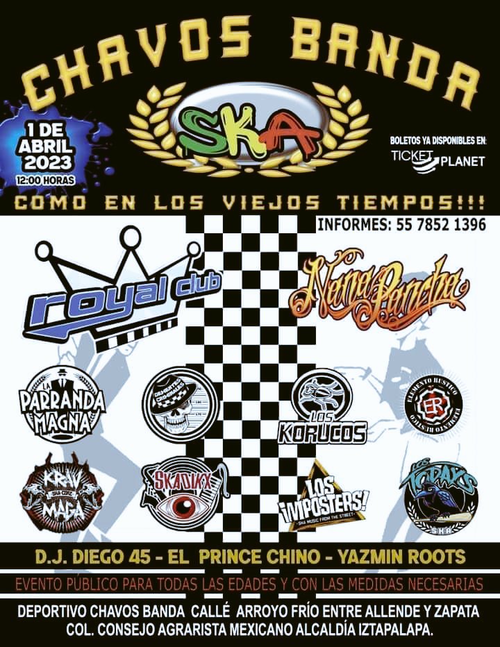 Edub_Dementes's tweet photo. Nos vemos este 1 de abril en el #chavosbanda junto a nuestros carnales de @ElementoRustico @LaParrandaMagna @nana_pancha no se lo pierdan #DEMENTESCRIMINALESSKACORE https://t.co/J1PddfVGBN