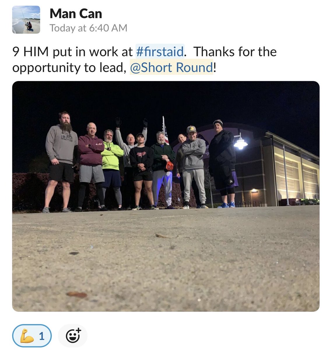 Great leadership ⁦<a href="/F3ManCan/">Matt Morris</a>⁩ at First Aid and good start to St. Patrick’s Day! ⁦<a href="/F3ENC/">F3ENC Crossbones</a>⁩