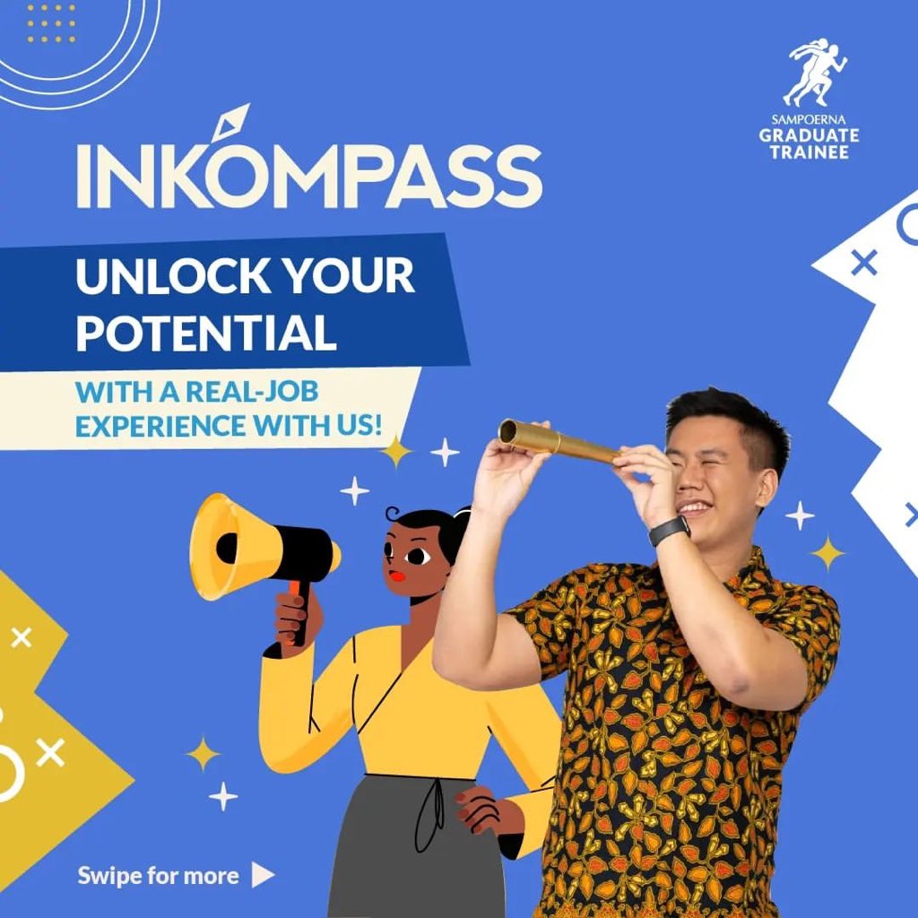 KampusUpdate's tweet photo. INKOMPASS IS NOW OPEN !!
Are YOU the one we are looking for?
This is your chance to #MakeHistory with us and experience first hand working in a creative, dynamic and diverse environment.
Swipe to see the qualifications here!
#INKOMPASS #INKOMPASS2023 #MakeHistory #internshipopportunity #OpenRecruitment2023 #SampoernaGraduateTrainee