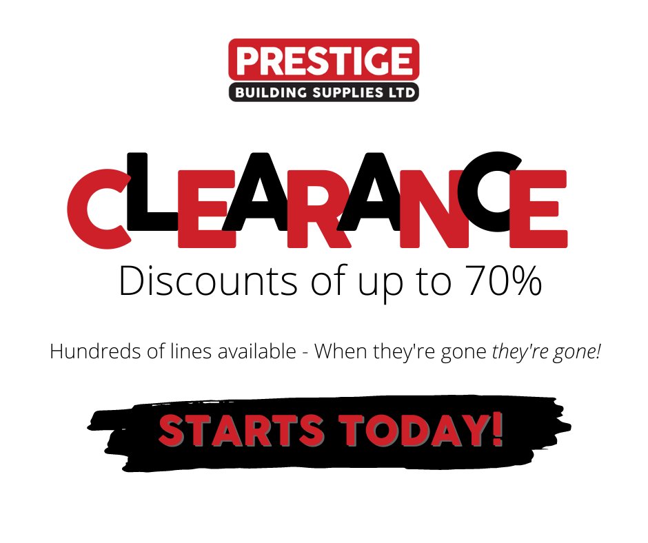 IT BEGINS! Our clearance sale has officially started! With top brands from Cromar to bond-it- there's something for everyone! Like this post, if you want a copy of the clearance price-list sent over to you😁 #tradesman #tradesmen #buildingsupplies #buildersmerchant