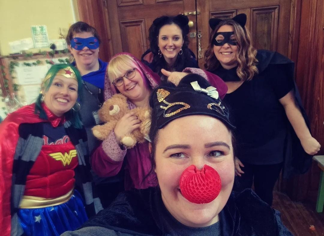 BailPreschool's tweet photo. 🔴 Red nose day 🔴

Super hero's (as chosen by our mini committee!) 

Carly very rightly is "super tired" in her Pj's 🤣 

Thank you for all of your donations so far 💰 🤑 

@comicrelief
@BBCRadioLincs @BBCLookNorth

#bailgatepreschool #bailgatebees #RedNoseDay #ComicRelief https://t.co/0MuIbtUXb6
