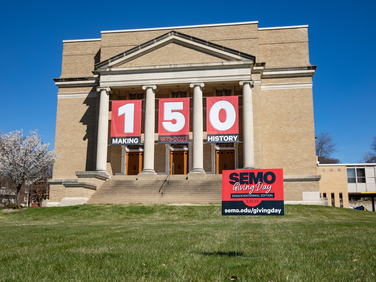 SEMissouriState's tweet photo. Next week Southeast Missouri State University turns 150. Wow. We can’t wait for the big day! 

We hope you'll join us on March 22 to celebrate. For more information on the big day please visit https://t.co/AeG1W0VSxW. #SEMO150 https://t.co/7iJVx5Ach6
