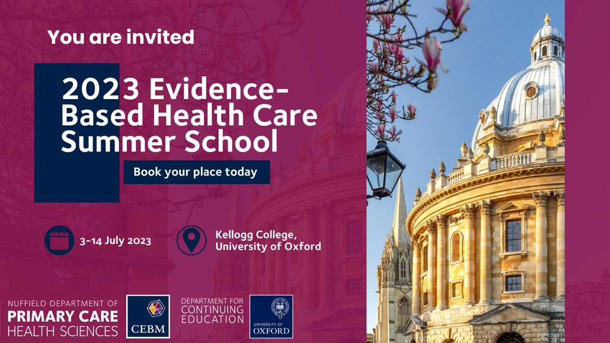 📅EBHC Summer School is back, 3-14 July 2023 We invite EBHC students, supervisors, consumers & leading EBM experts to debate, discuss and explore all things EBHC through workshops, modules and social activities! Pick & choose events you wish to attend > bit.ly/3Mg4IWK